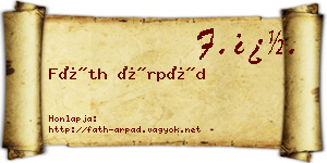 Fáth Árpád névjegykártya