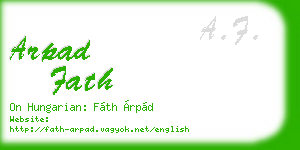 arpad fath business card