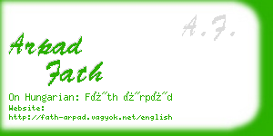 arpad fath business card